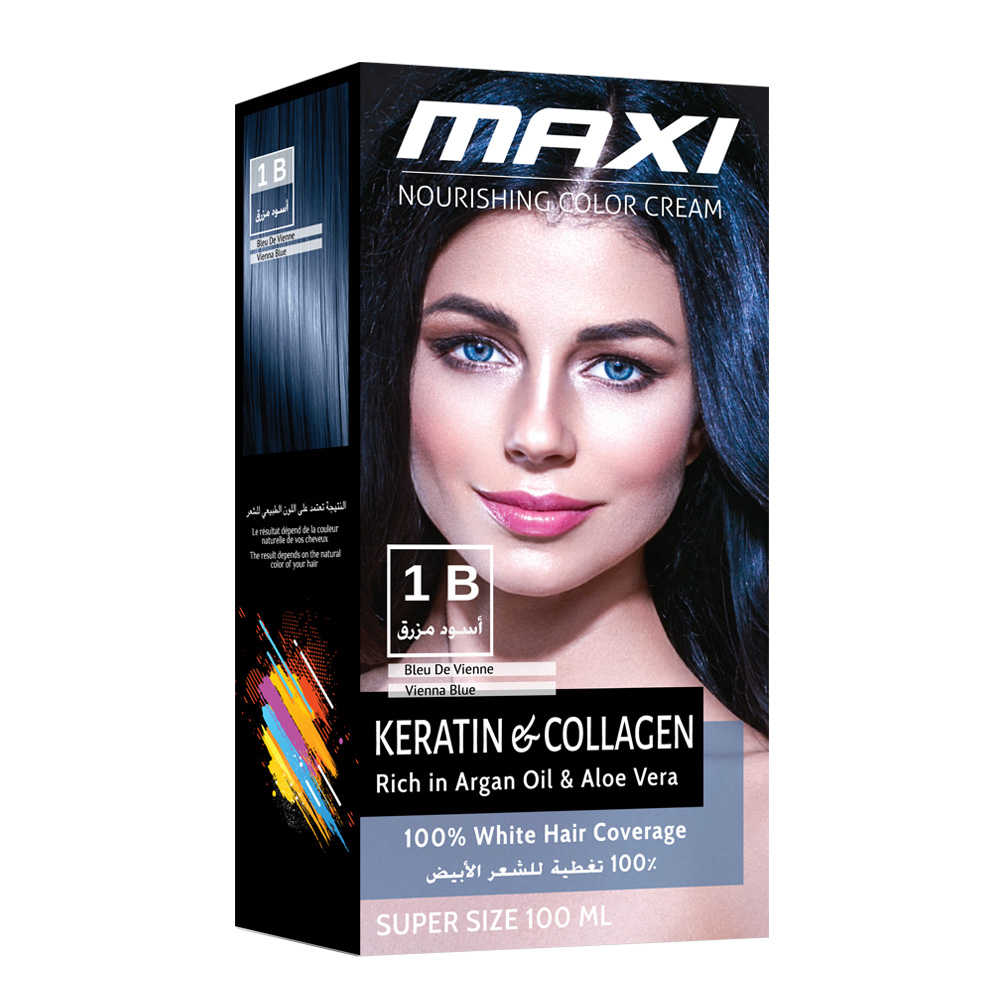 Maxi Nourishing Color Cream 1B VIENNA BLUE Kit – Maxi Brazilian Keratin