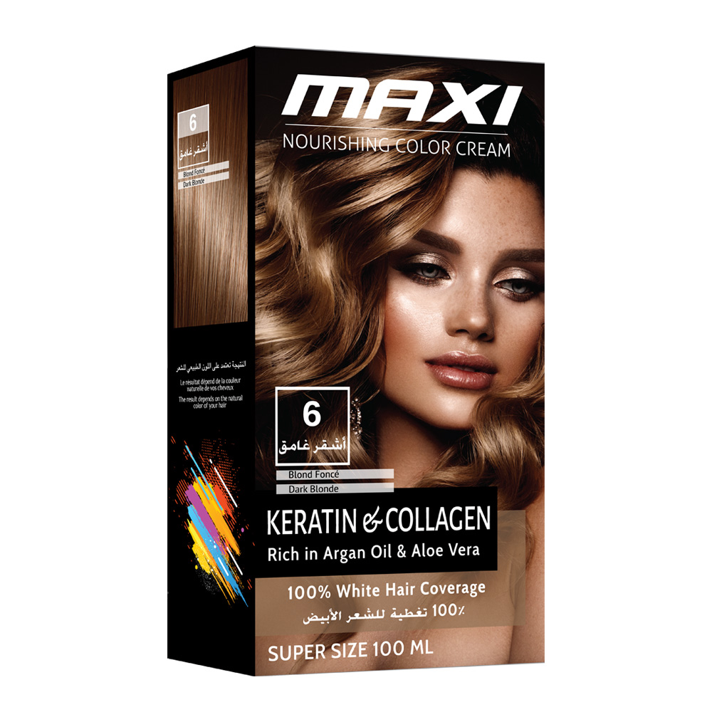Maxi Nourishing Color Cream 6 DARK BLONDE Kit – Maxi Brazilian Keratin